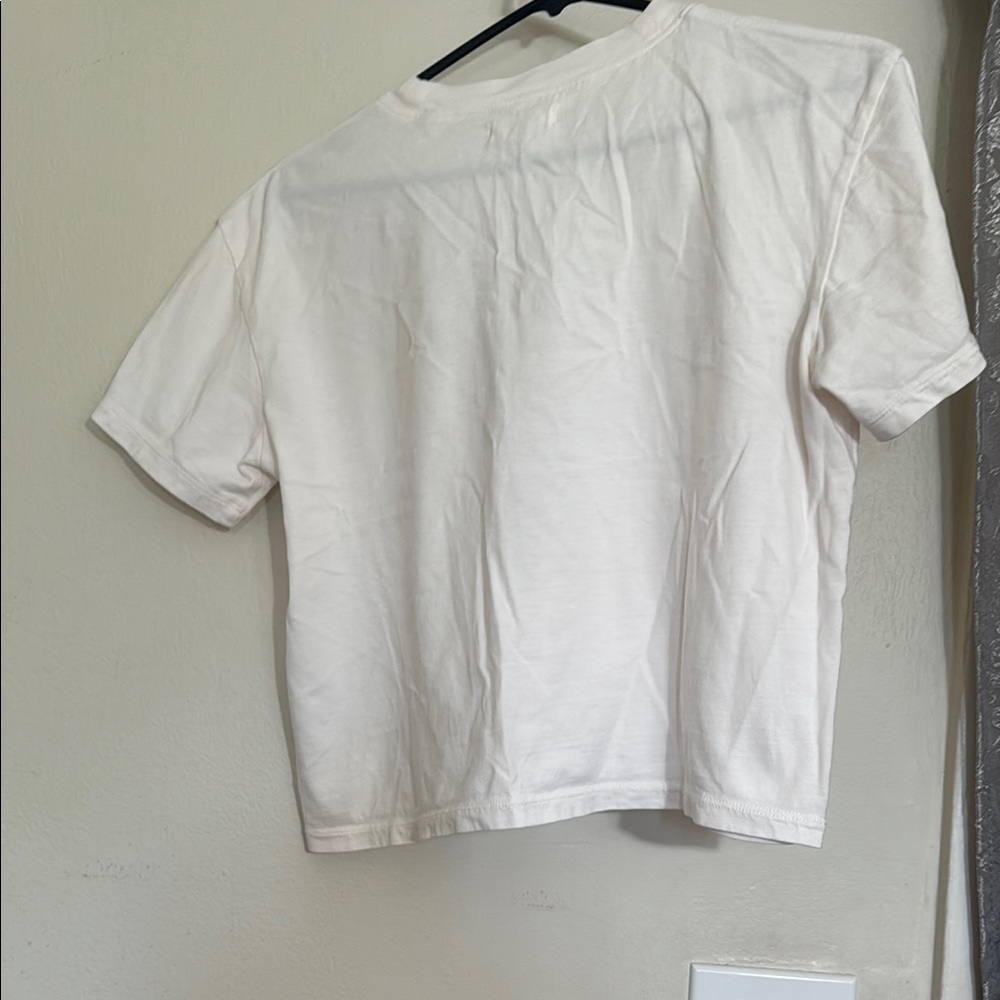 Madewell White Short Sleeve Cropped Tee